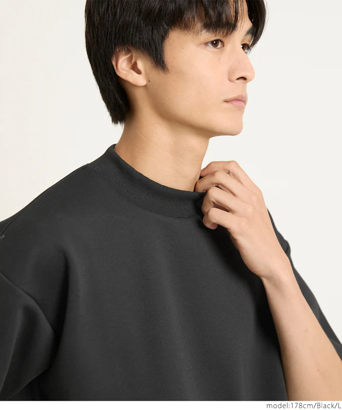 セール★1490円→990円 ソフトジャージモックネックTシャツ メンズ メール便不可 - Image 6