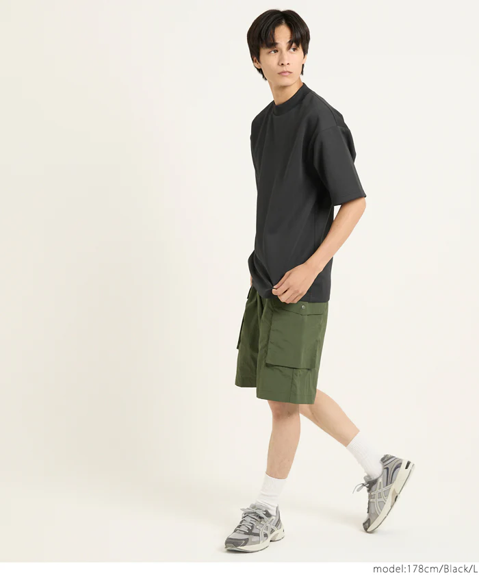 セール★1490円→990円 ソフトジャージモックネックTシャツ メンズ メール便不可 - Image 7