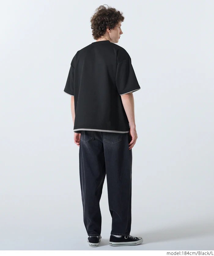 ソフトジャージレイヤード風半袖Tシャツ メンズ レディース メール便不可 - Image 11