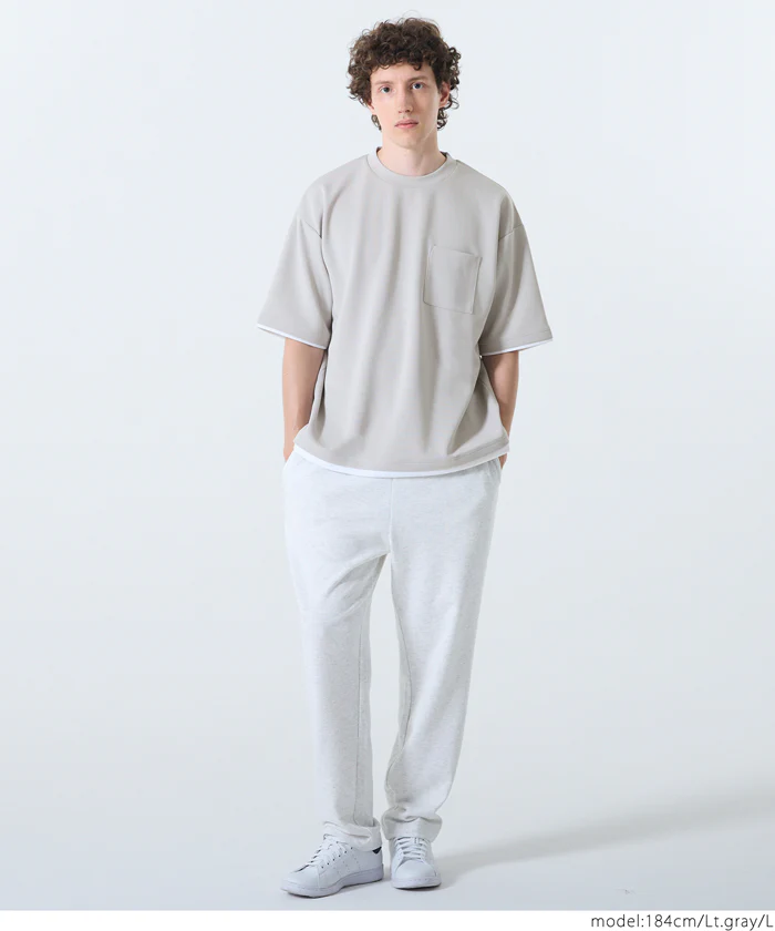 ソフトジャージレイヤード風半袖Tシャツ メンズ レディース メール便不可 - Image 15