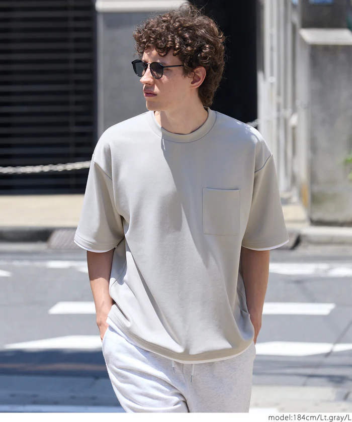 ソフトジャージレイヤード風半袖Tシャツ メンズ レディース メール便不可 - Image 17