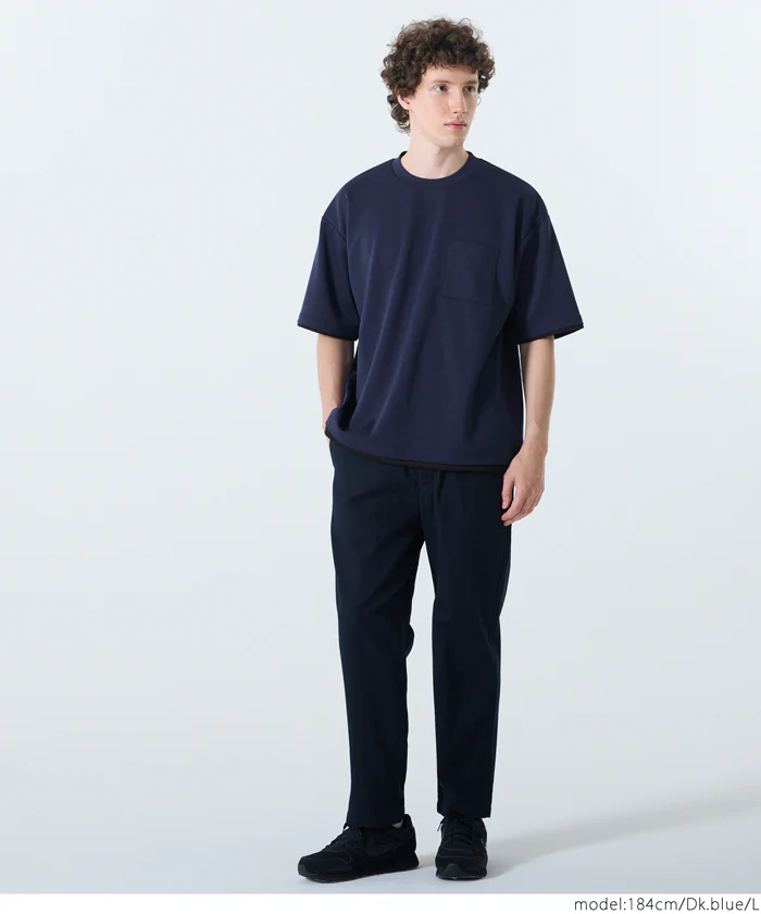ソフトジャージレイヤード風半袖Tシャツ メンズ レディース メール便不可 - Image 7