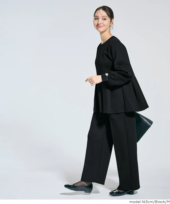 ソフトスウェットピンタックパンツ レディース メール便不可 - Image 10
