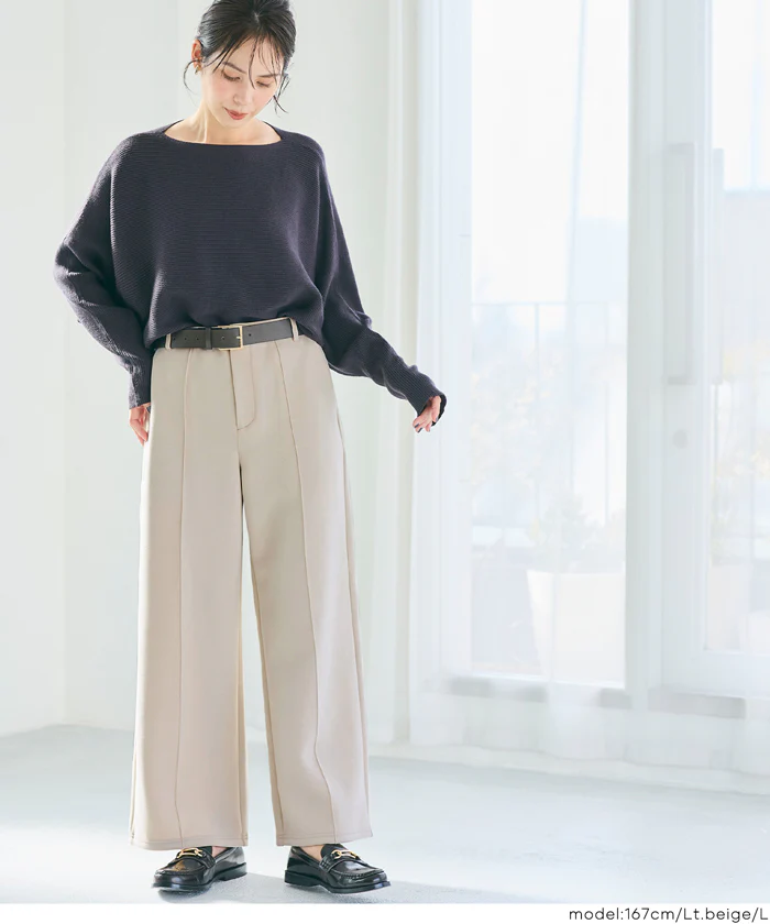 ソフトスウェットピンタックパンツ レディース メール便不可 - Image 7