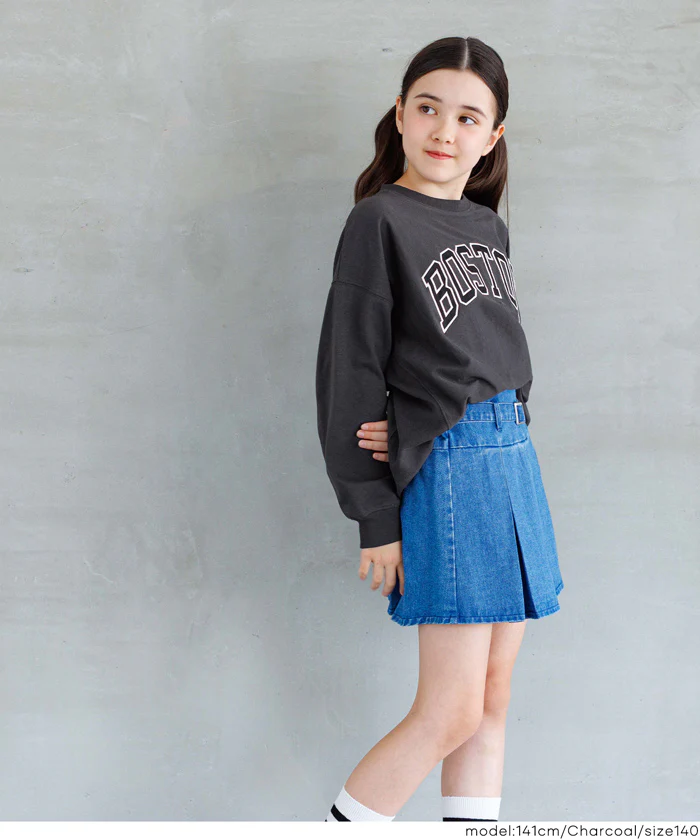 セール★1290円→990円 親子お揃いTースウェット ワッペンビッグシルエット キッズ メール便不可 - Image 5