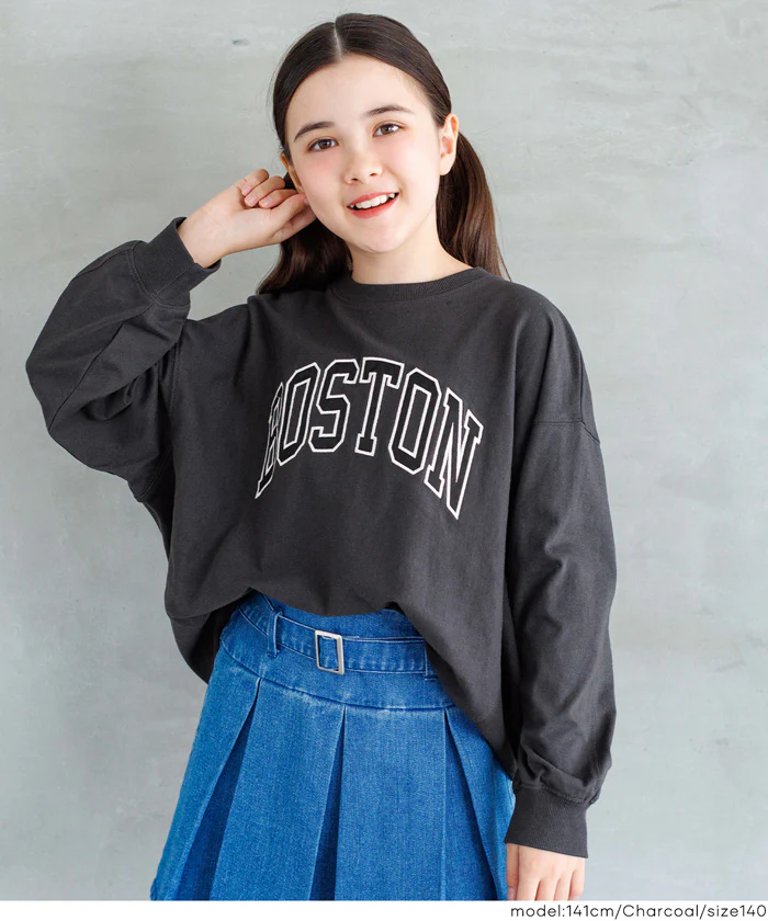 セール★1290円→990円 親子お揃いTースウェット ワッペンビッグシルエット キッズ メール便不可 - Image 6