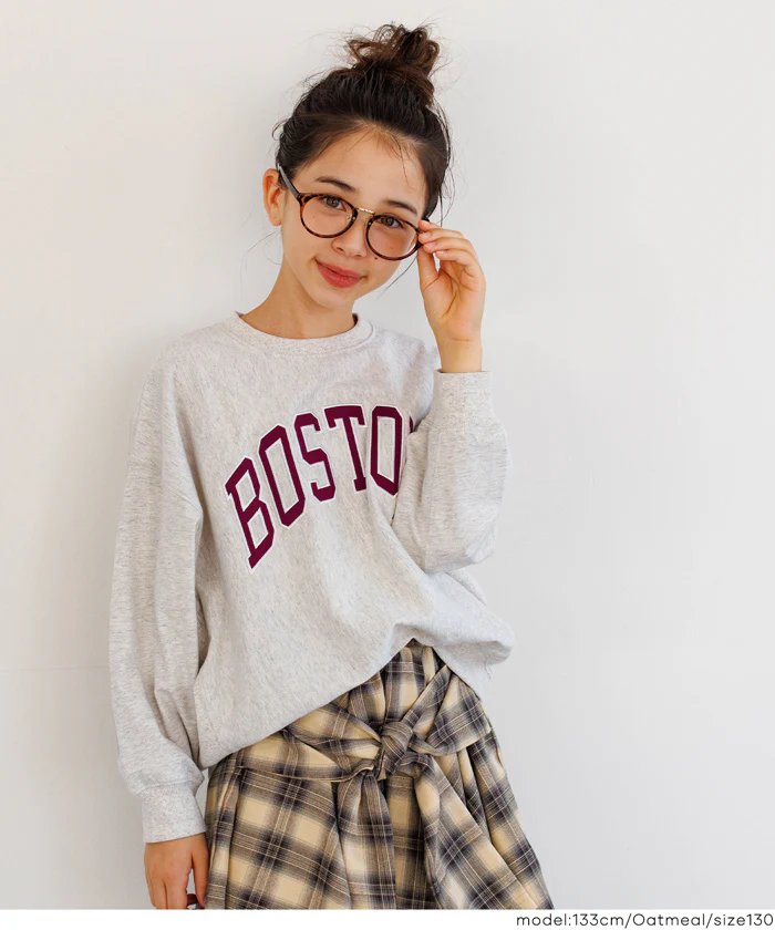 セール★1290円→990円 親子お揃いTースウェット ワッペンビッグシルエット キッズ メール便不可 - Image 8