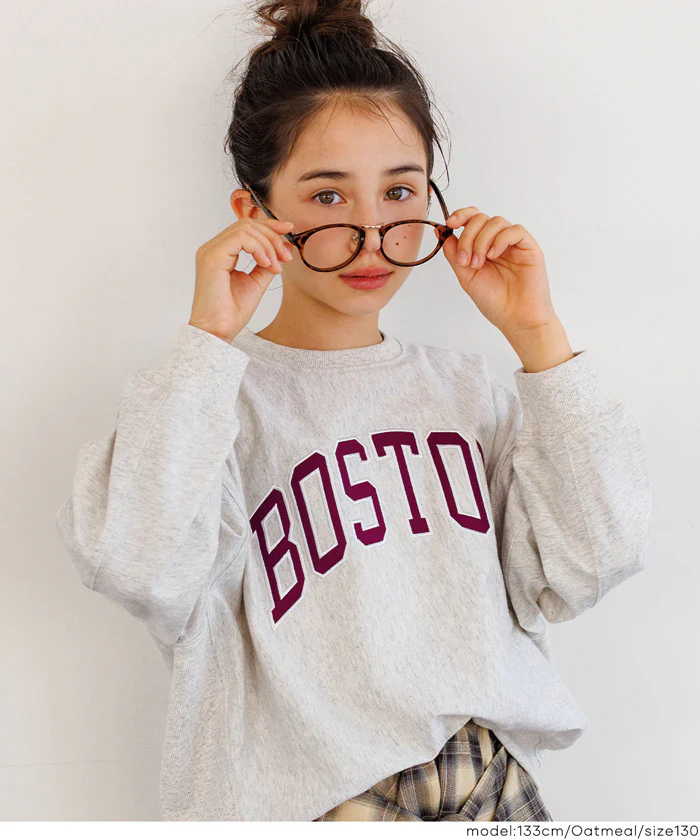セール★1290円→990円 親子お揃いTースウェット ワッペンビッグシルエット キッズ メール便不可 - Image 9
