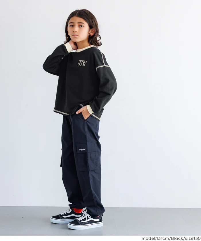 セール★1490円→550円 ミニ裏毛バイカラートップス キッズ メール便不可 - Image 9