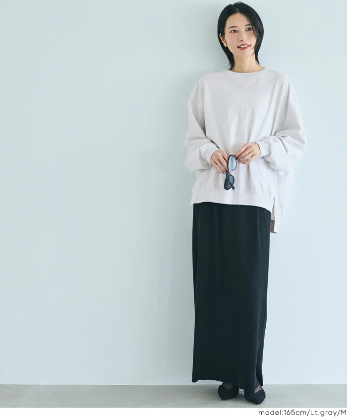 TースウェットビッグシルエットロングTシャツ レディース メール便不可 - Image 6