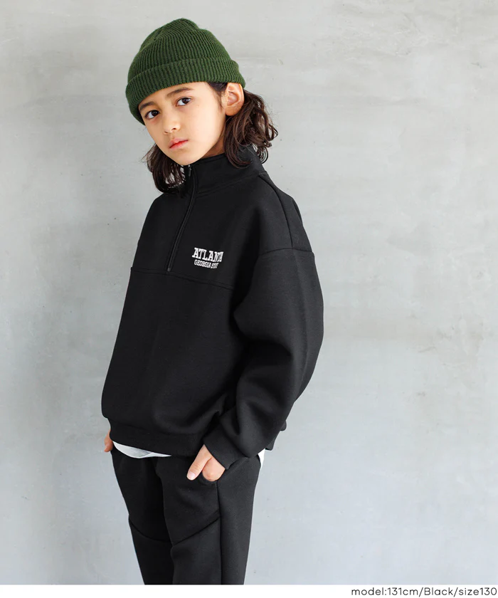 ソフトスウェットハーフジップトップス キッズ メール便不可 - Image 11