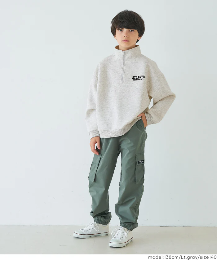 ソフトスウェットハーフジップトップス キッズ メール便不可 - Image 3