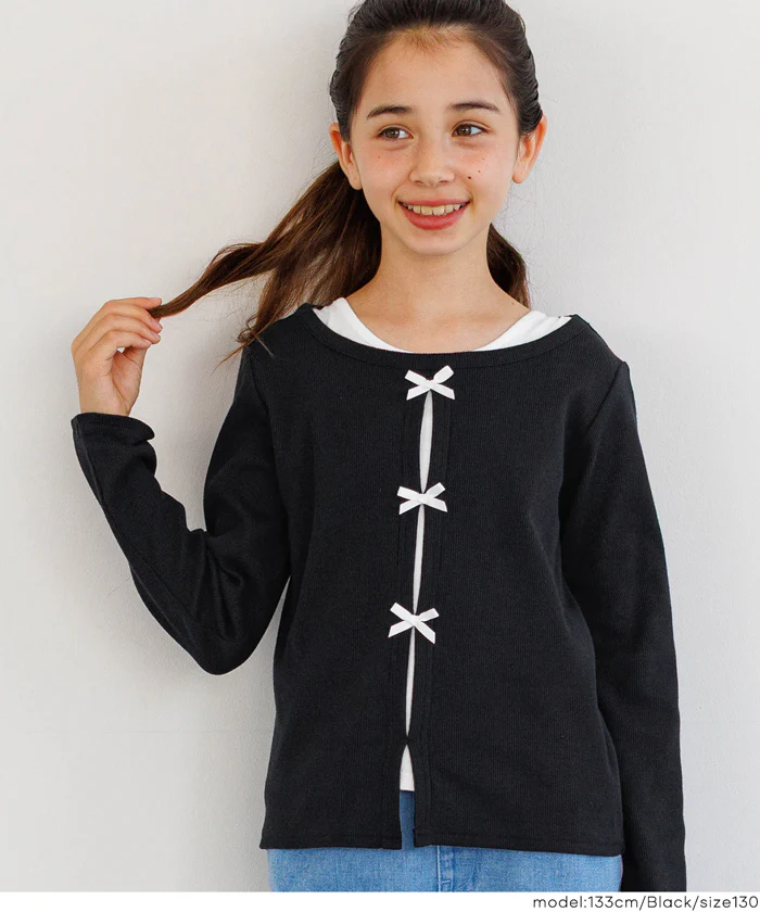 リブカーデレイヤード長袖Tシャツ キッズ メール便不可 - Image 10