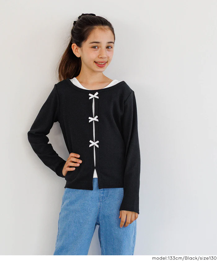 リブカーデレイヤード長袖Tシャツ キッズ メール便不可 - Image 12