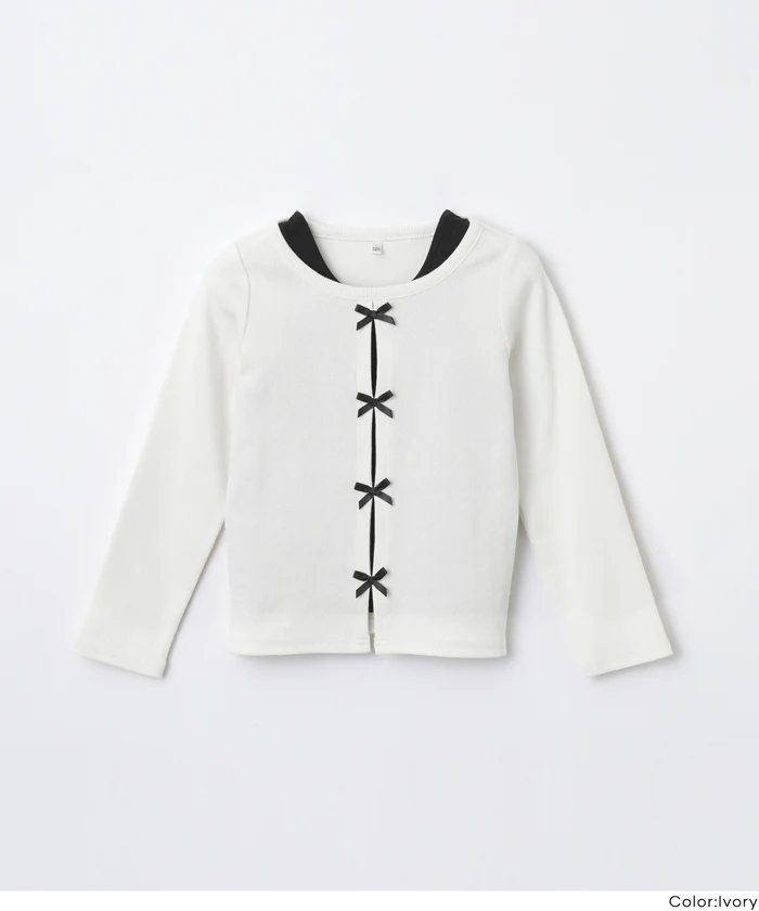 リブカーデレイヤード長袖Tシャツ キッズ メール便不可 - Image 15