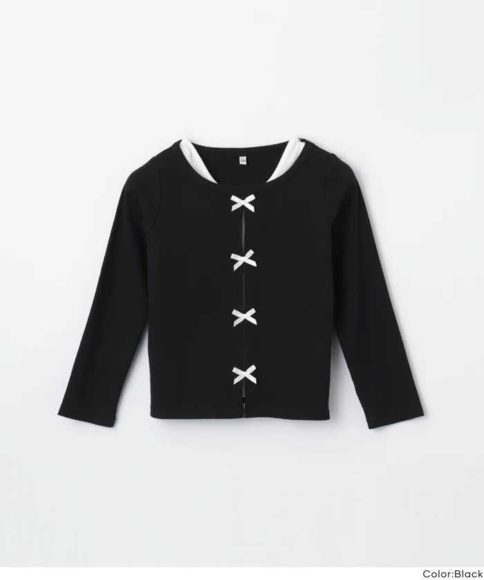 リブカーデレイヤード長袖Tシャツ キッズ メール便不可 - Image 16