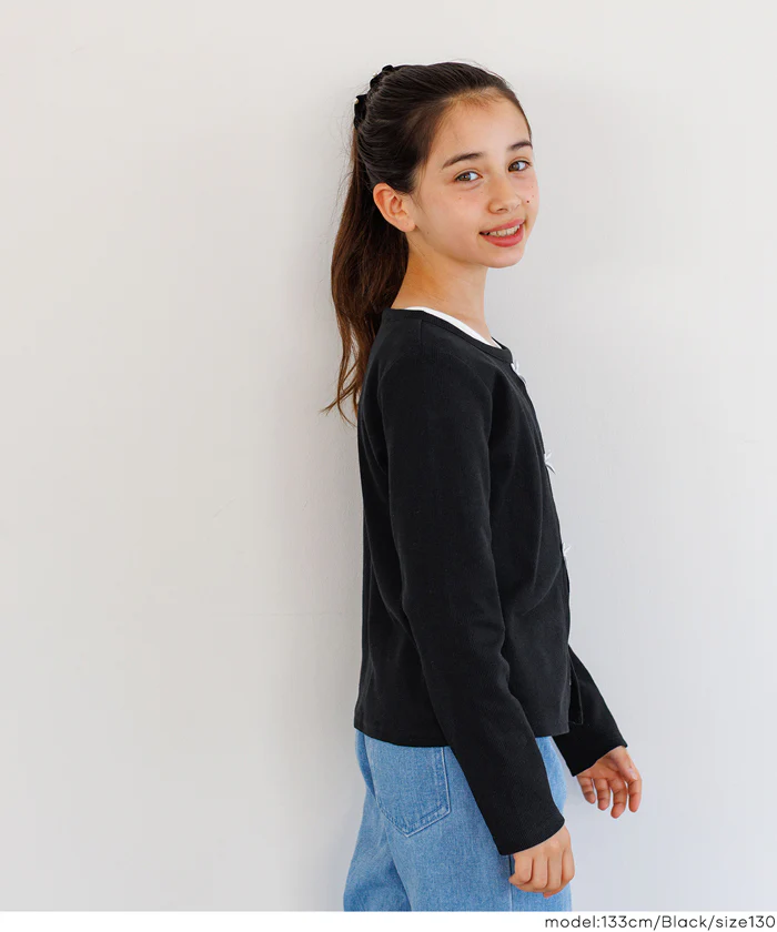 リブカーデレイヤード長袖Tシャツ キッズ メール便不可 - Image 9