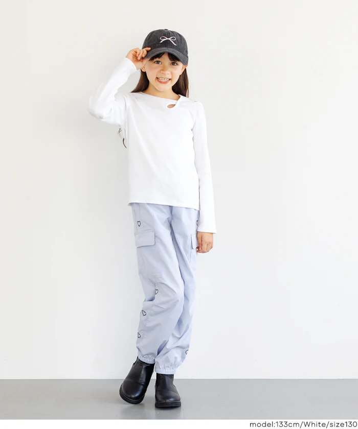 セール★990円→550円 リブアシメ肩あき長袖Tシャツ メール便不可 - Image 2