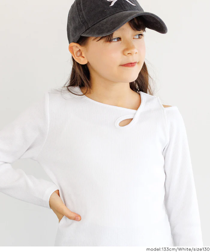 セール★990円→550円 リブアシメ肩あき長袖Tシャツ メール便不可 - Image 6