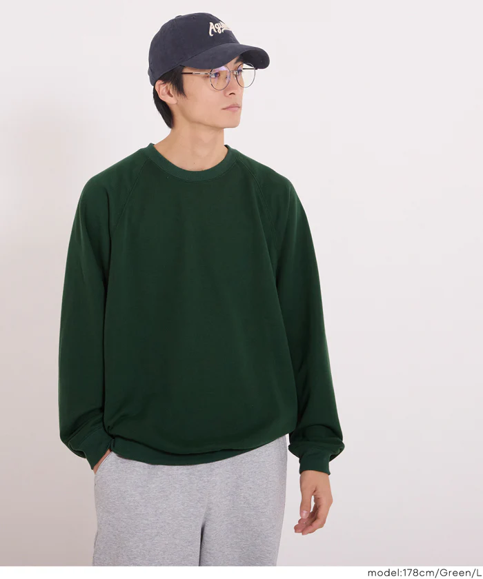 セール★1990円→1490円 EAZY TEX ポリエステル裏毛ベーシックラグラントレーナー メンズ レディース メール便不可 - Image 13