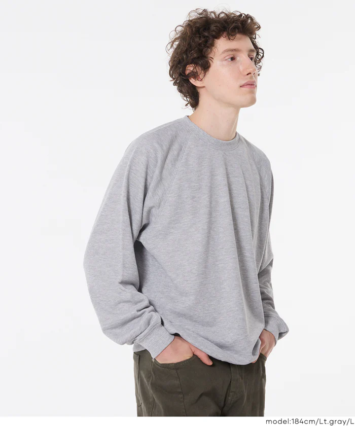 セール★1990円→1490円 EAZY TEX ポリエステル裏毛ベーシックラグラントレーナー メンズ レディース メール便不可 - Image 7