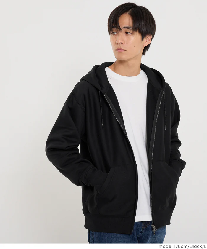 セール★2490円→1990円 ポリエステル裏起毛ベーシックZIPパーカー メンズ レディース メール便不可 - Image 8