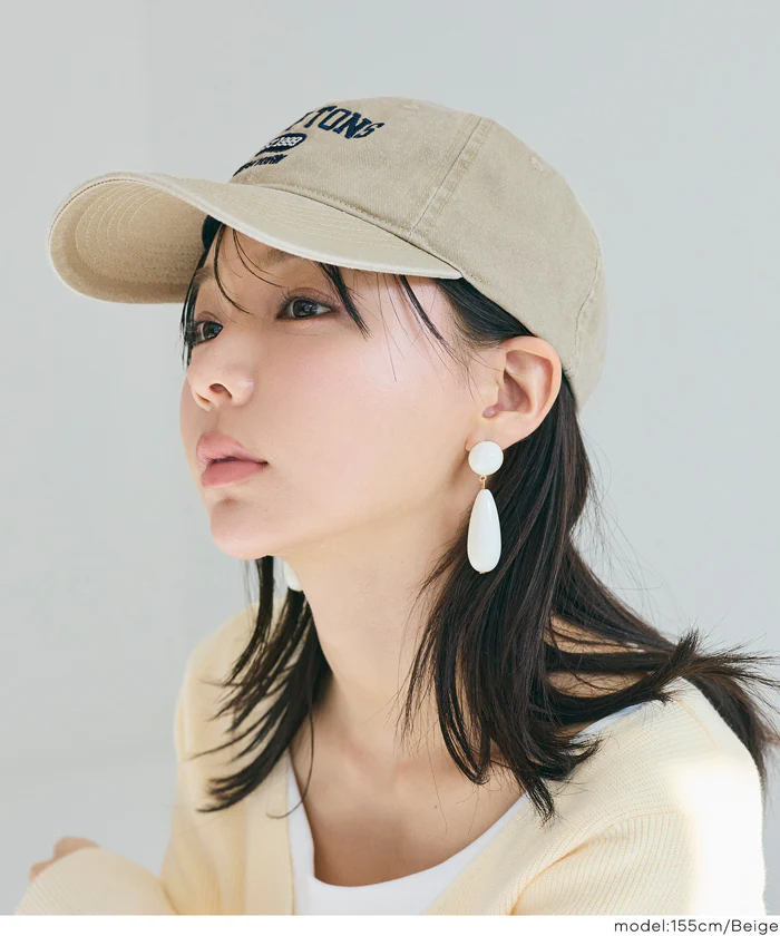 ウォッシュ加工ロゴ刺繍キャップ レディース メール便不可 - Image 5