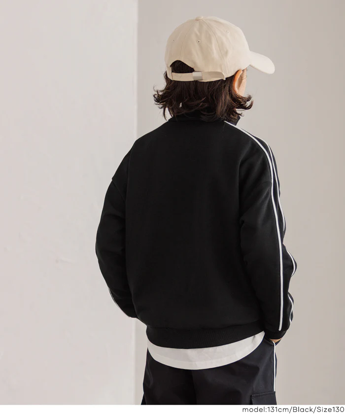 ハーフジップラインスウェットトップス キッズ メール便不可 - Image 11