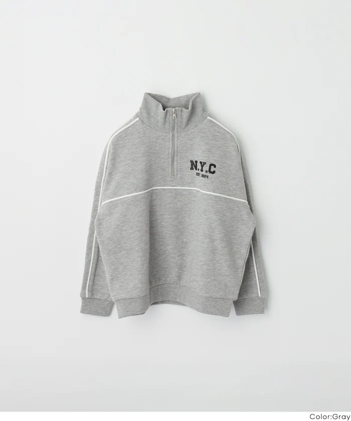 ハーフジップラインスウェットトップス キッズ メール便不可 - Image 15