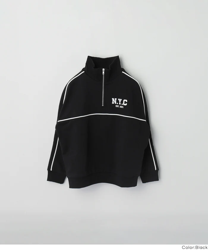 ハーフジップラインスウェットトップス キッズ メール便不可 - Image 16