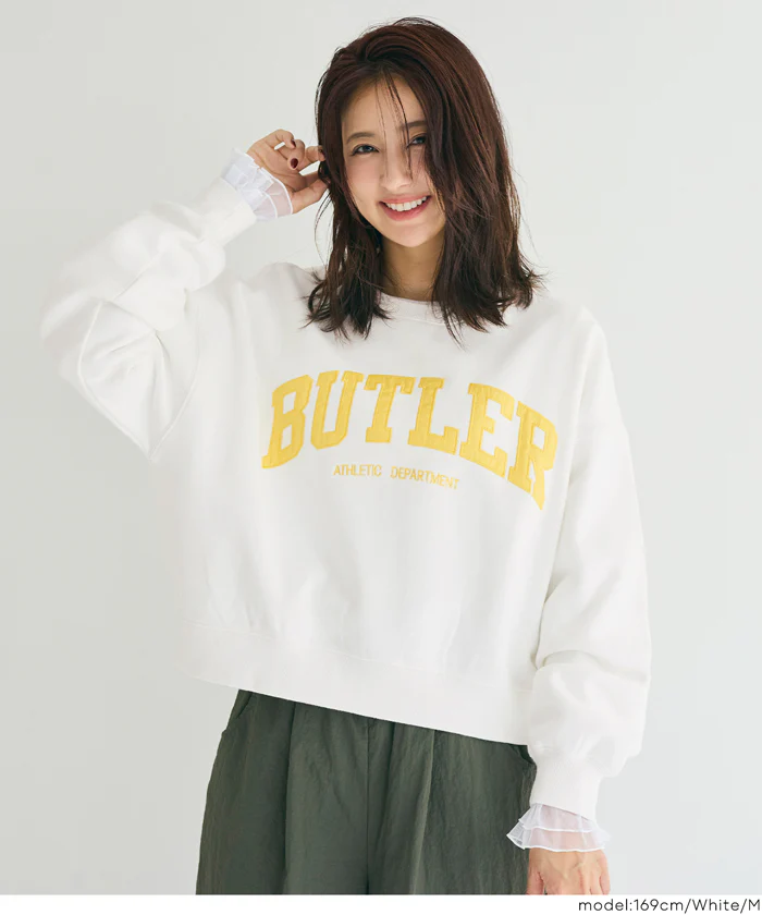 セール★2690円→1490円 ヘビーウェイト裏起毛ヴィンテージ加工ロゴスウェット レディース メール便不可 - Image 3