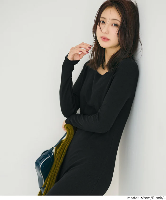 セール★2490円→1490円2way裏起毛リブIラインワンピース レディース メール便不可 coca コカ - Image 13