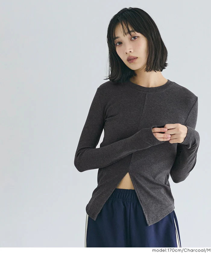 とろみリブスリットトップス レディース メール便不可 - Image 11