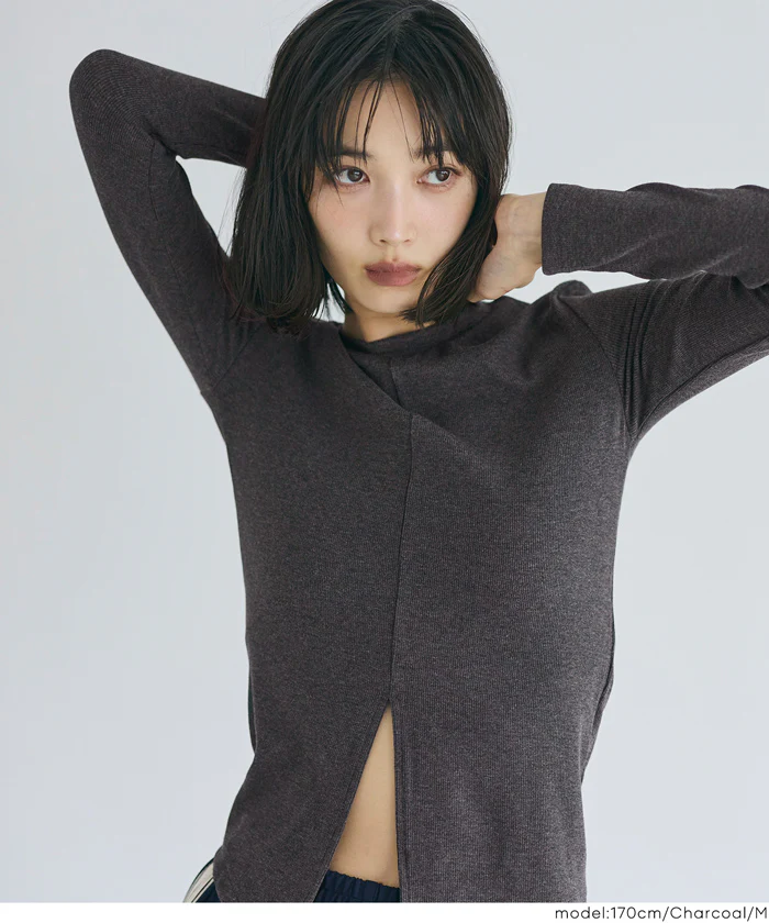 とろみリブスリットトップス レディース メール便不可 - Image 13