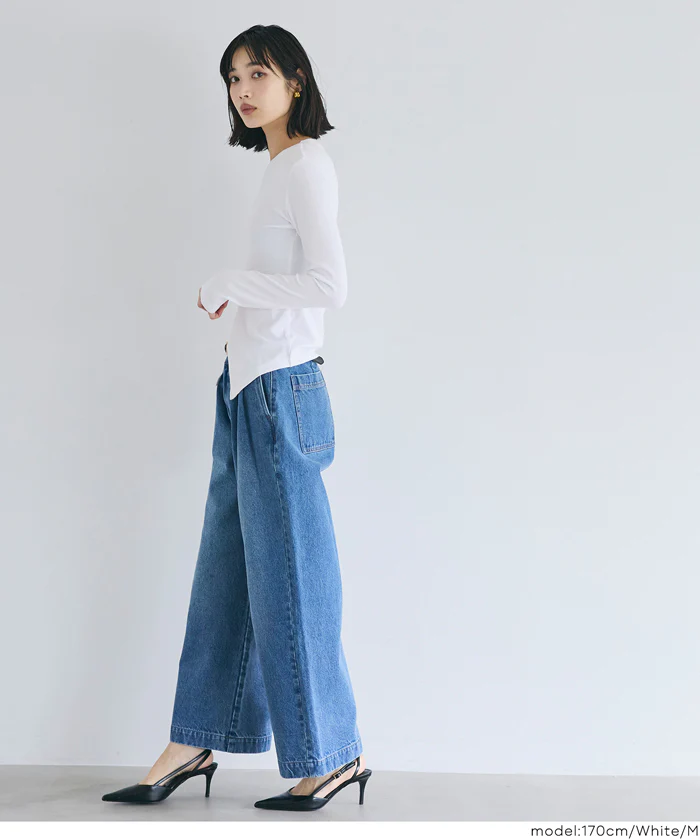 とろみリブスリットトップス レディース メール便不可 - Image 4