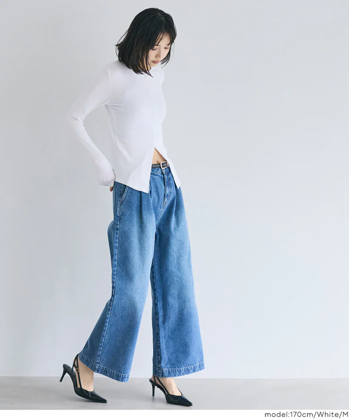 とろみリブスリットトップス レディース メール便不可 - Image 6