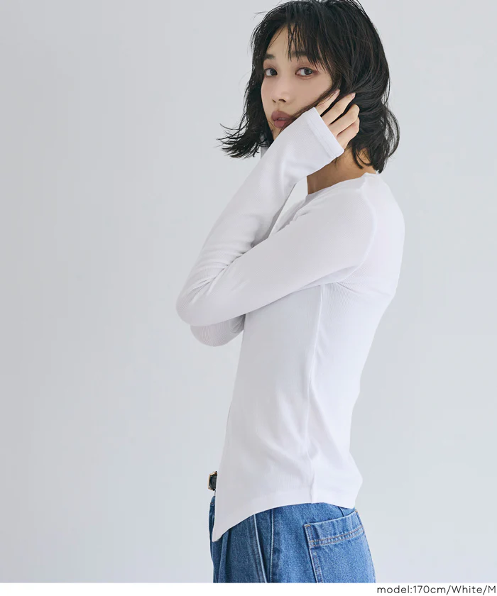 とろみリブスリットトップス レディース メール便不可 - Image 7