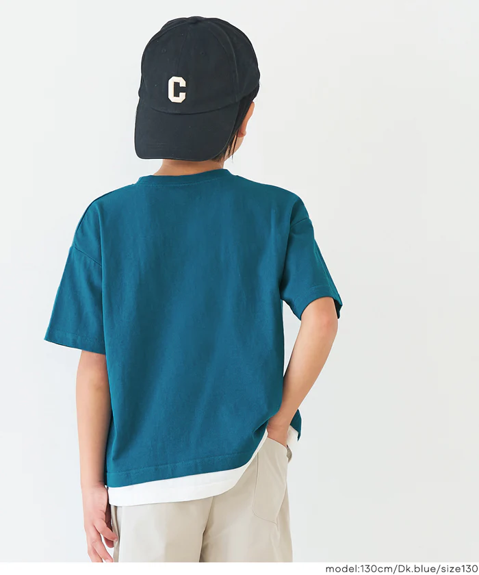 セール★1290円→990円 ワッペン刺繍レイヤードTシャツ キッズ メール便不可 - Image 10