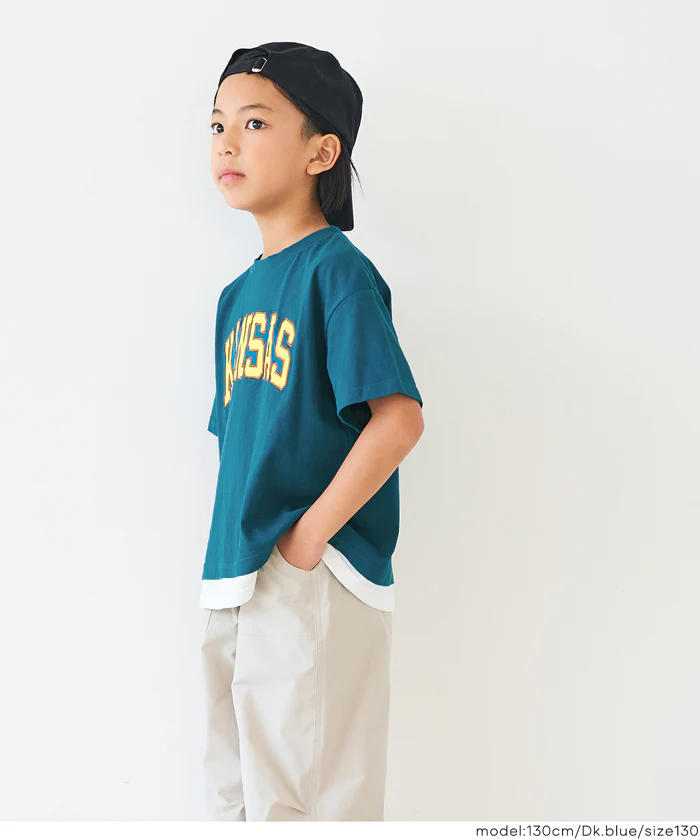 セール★1290円→990円 ワッペン刺繍レイヤードTシャツ キッズ メール便不可 - Image 12
