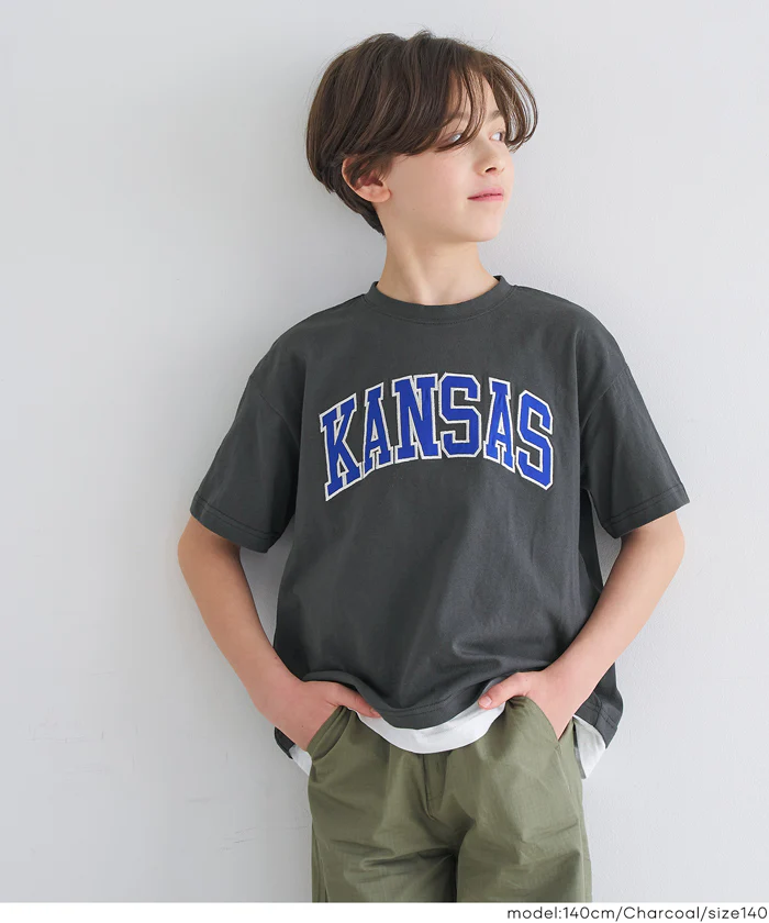 セール★1290円→990円 ワッペン刺繍レイヤードTシャツ キッズ メール便不可 - Image 5