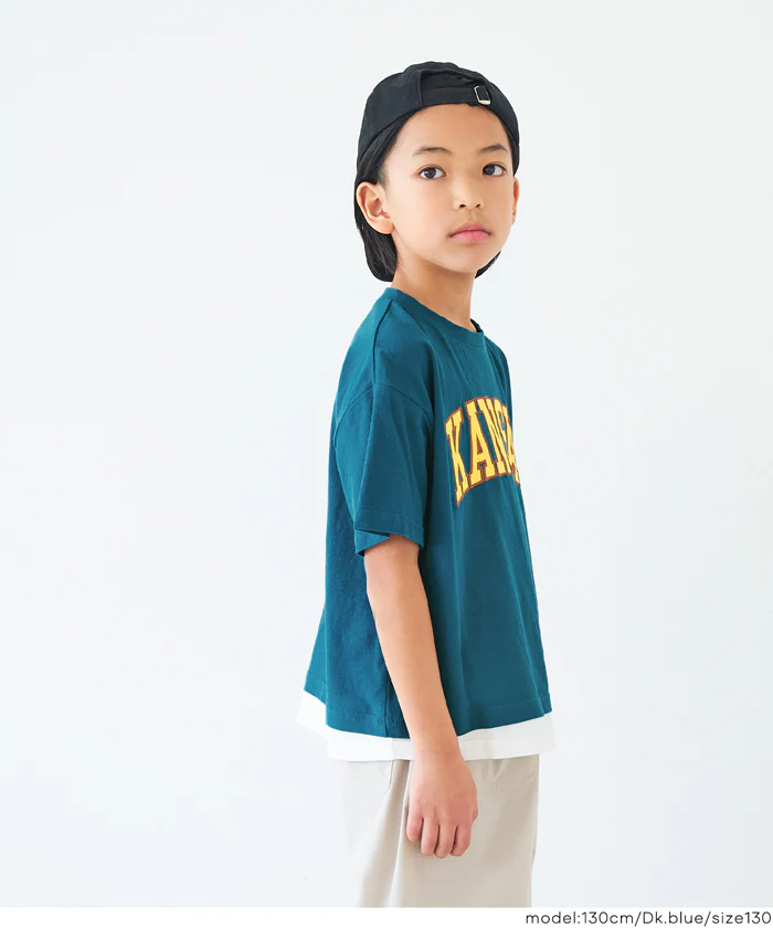 セール★1290円→990円 ワッペン刺繍レイヤードTシャツ キッズ メール便不可 - Image 9