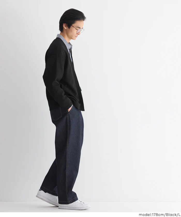 エンボスノーカラーカーディガン メンズ メール便不可 - Image 4