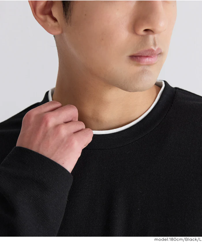 セール★1690円→990円 ミニワッフルレイヤード風ロンT メンズ メール便不可 - Image 12