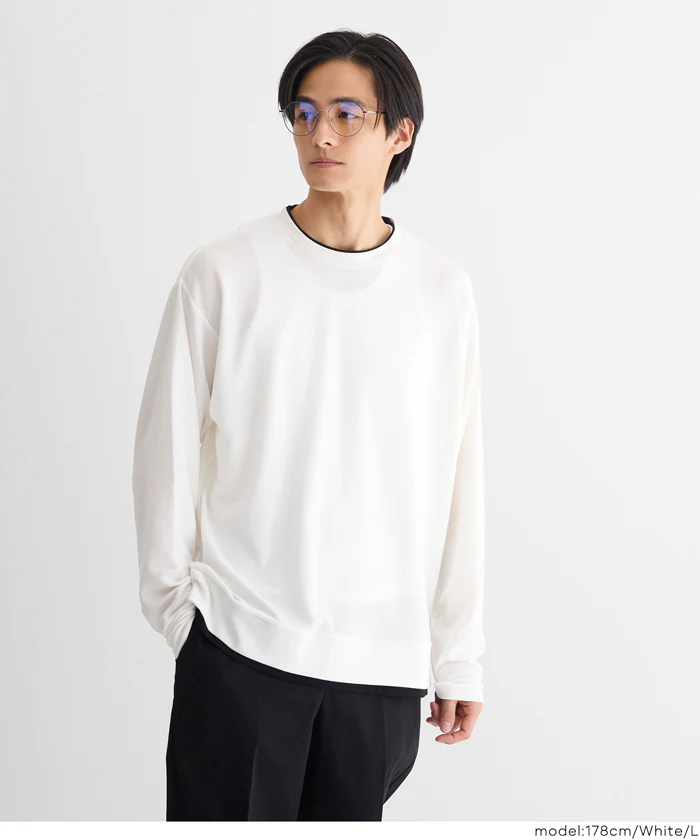 セール★1690円→990円 ミニワッフルレイヤード風ロンT メンズ メール便不可 - Image 5