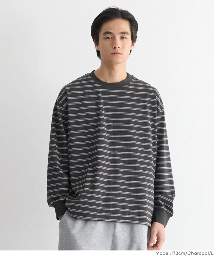 ボーダーオーバーサイズロンT メンズ メール便不可 - Image 10