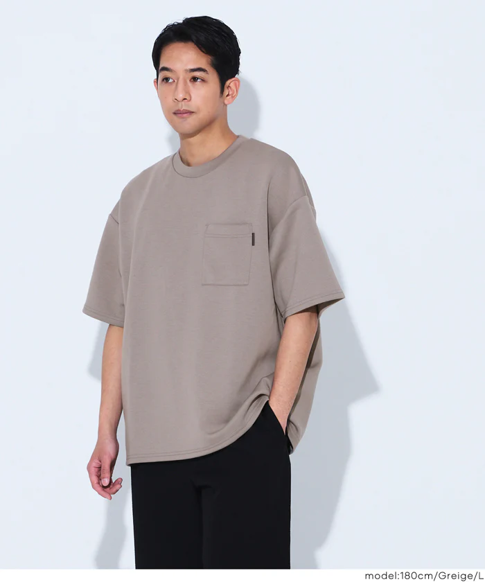 ソフトジャージーポケット付きワイドトップス メンズ レディース メール便不可 - Image 4