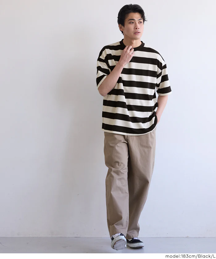 鹿の子ボーダーTシャツ メンズ メール便不可 - Image 10