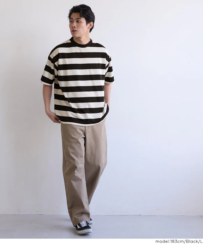 鹿の子ボーダーTシャツ メンズ メール便不可 - Image 11
