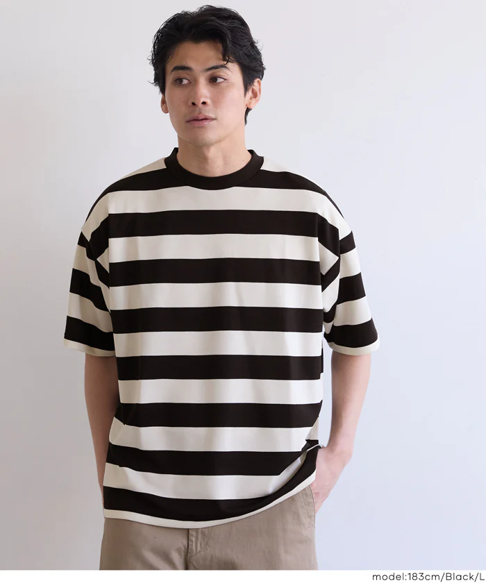 鹿の子ボーダーTシャツ メンズ メール便不可 - Image 7