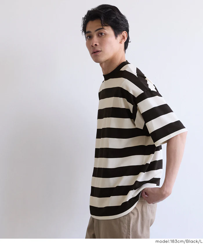 鹿の子ボーダーTシャツ メンズ メール便不可 - Image 8